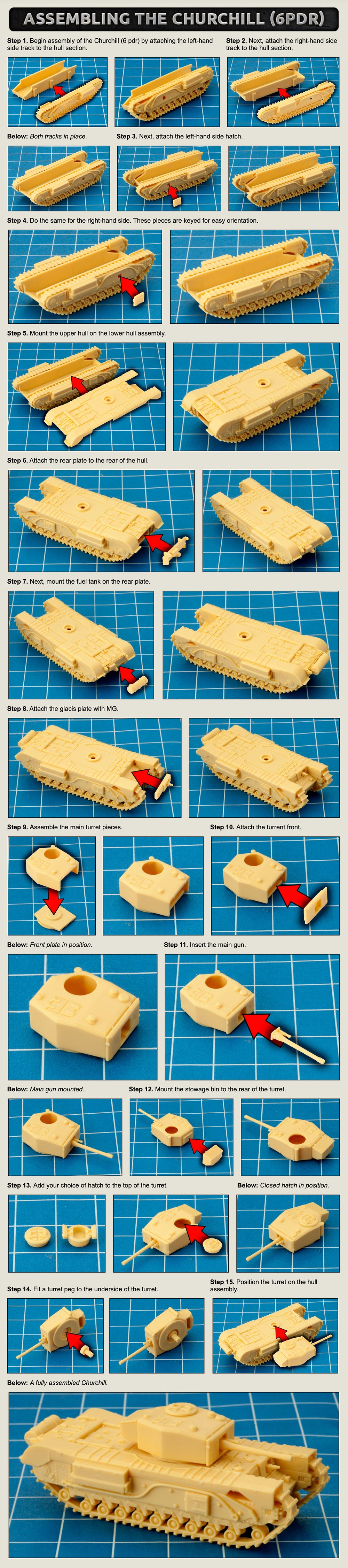 Churchill Guards Heavy Tank Company (Mid War x5 Tanks Plastic), x5 Churchill tanks,