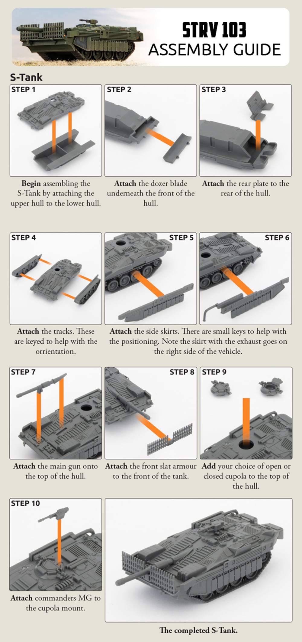 Strv 103 S-tank Platoon (x3 Plastic)