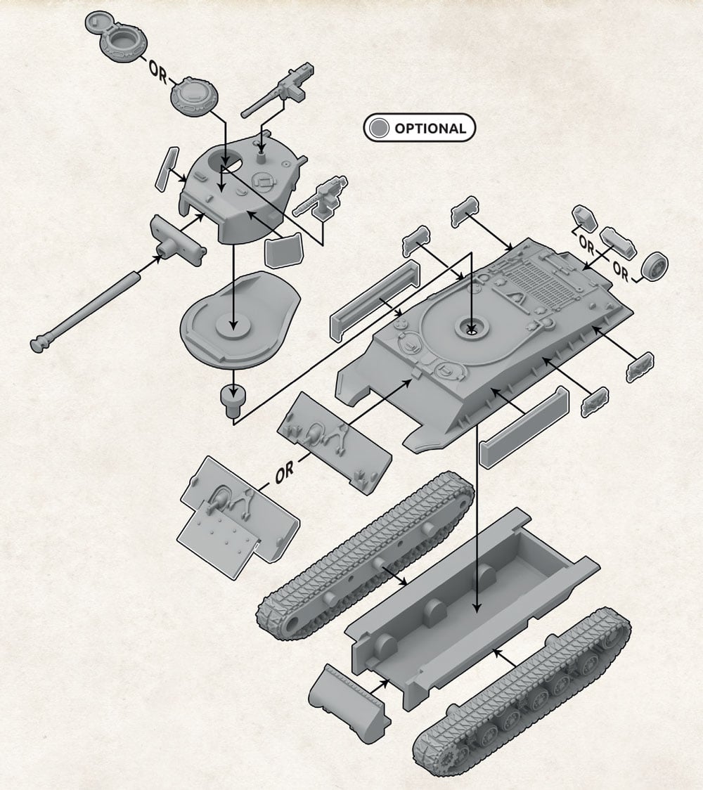 M4 Easy Eight (76mm) Platoon (x5 Plastic)