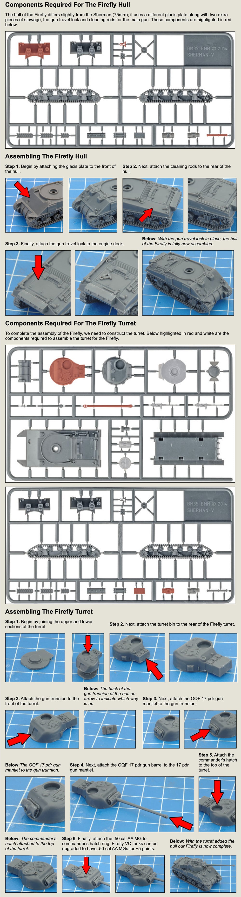 Sherman Armoured Troop (Plastic)(x5 Tanks Plastic)
