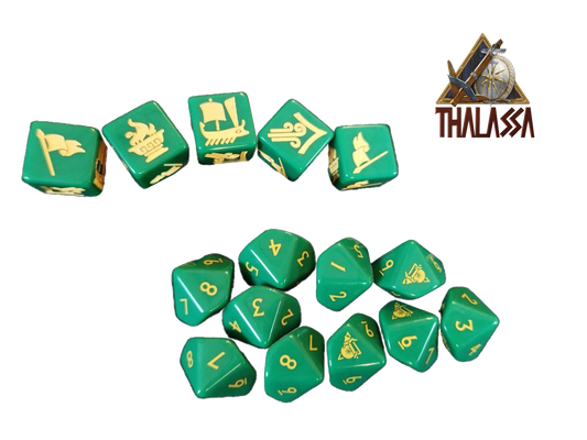 Thalassa Fleet command and gaming dice (Green)