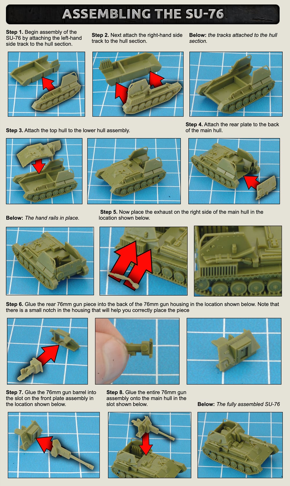 SU-76 Light SP Battery (Late War x5 Tanks Plastic)