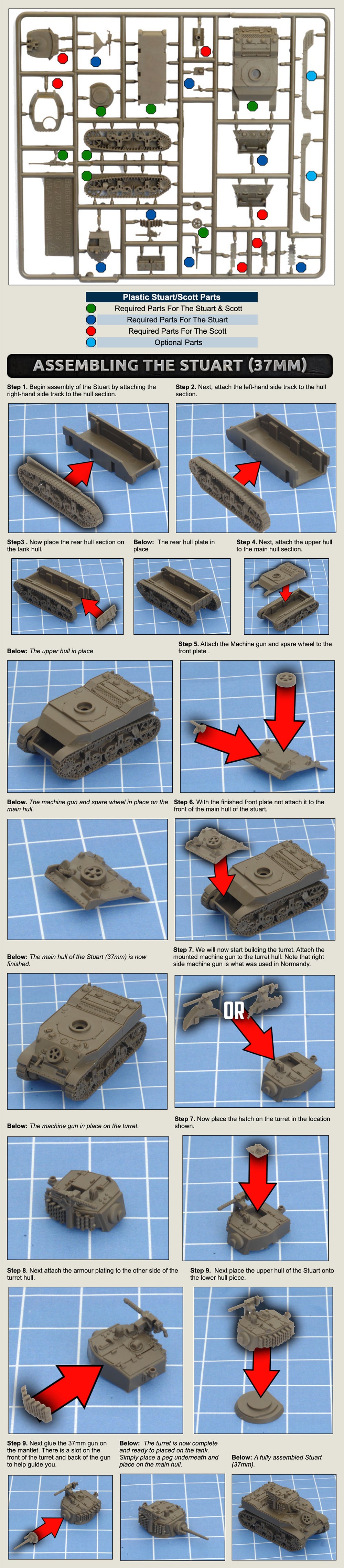 M5 Stuart Light Tank Platoon (Late War x5 Tanks Plastic)Contains five M5 Stuart tanks