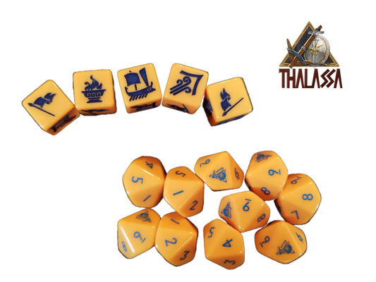 Thalassa Fleet command and gaming dice (Yellow)