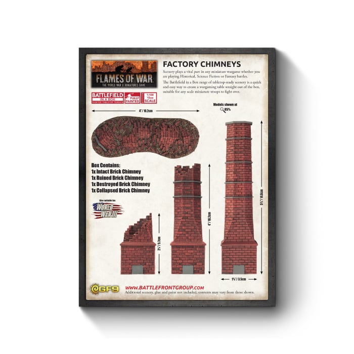 European Factory: Brick Chimneys (x4)