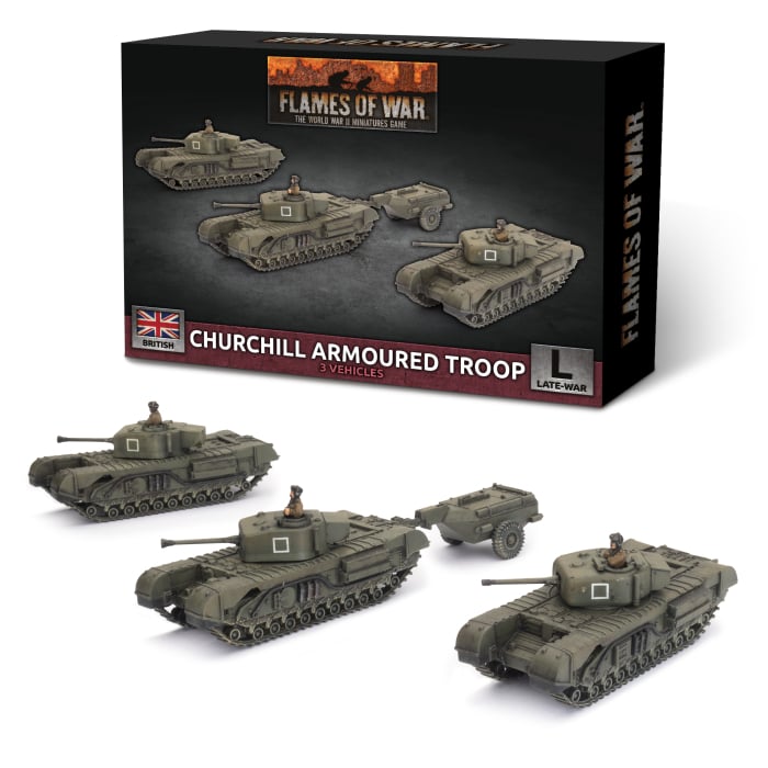Churchill Armoured Troop (Plastic)(x3 Tanks Plastic)