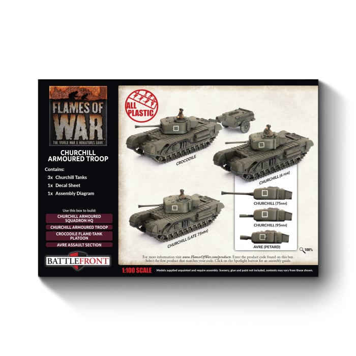Churchill Armoured Troop (Plastic)(x3 Tanks Plastic)