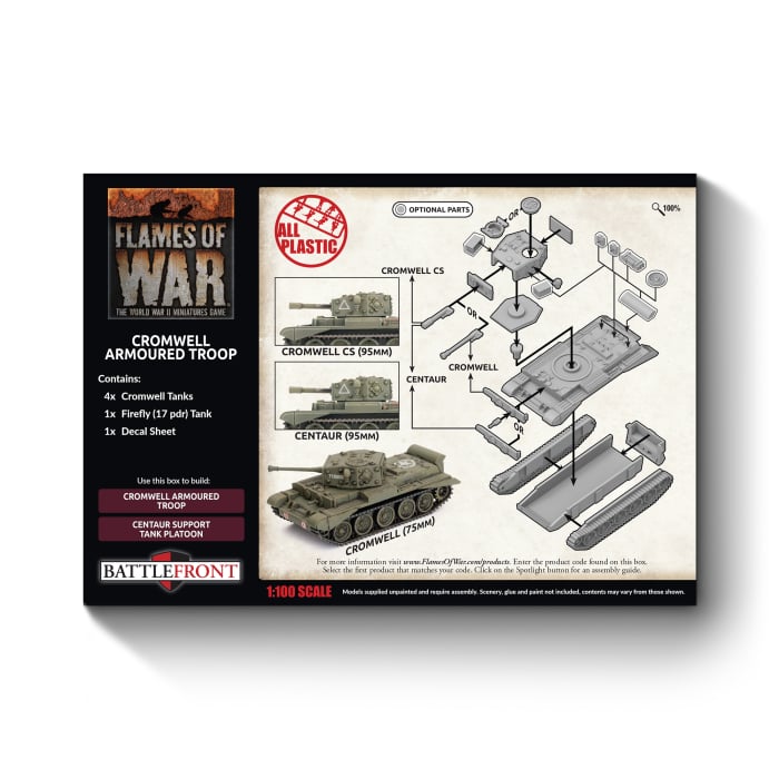 Cromwell Armoured Troop (Plastic)(x5 Tanks Plastic)