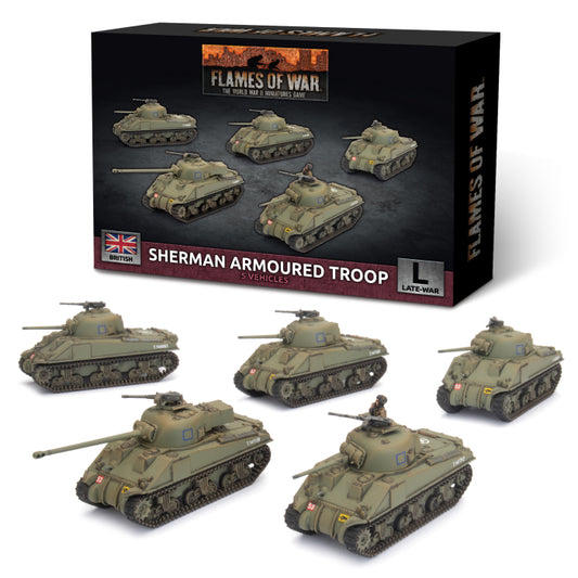 Sherman Armoured Troop (Plastic)(x5 Tanks Plastic)