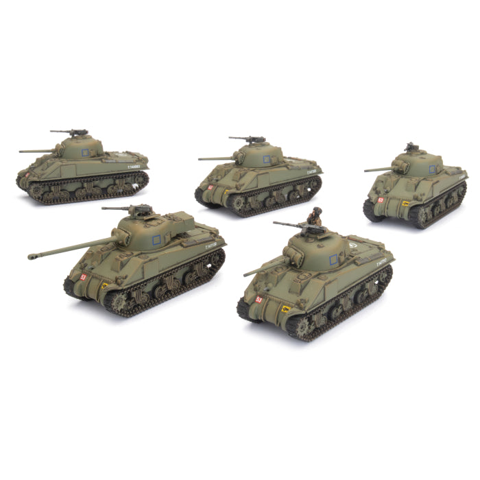 Sherman Armoured Troop (Plastic)(x5 Tanks Plastic)