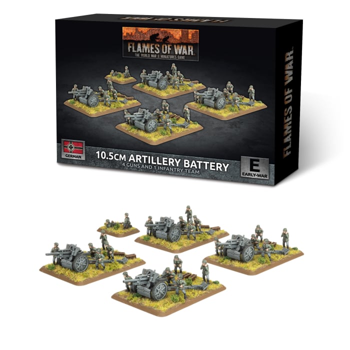 10.5cm Artillery Battery (Early) (x4 guns Plastic)