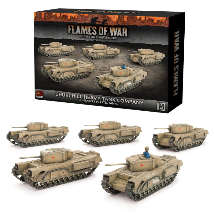 Churchill Guards Heavy Tank Company (Mid War x5 Tanks Plastic), x5 Churchill tanks,