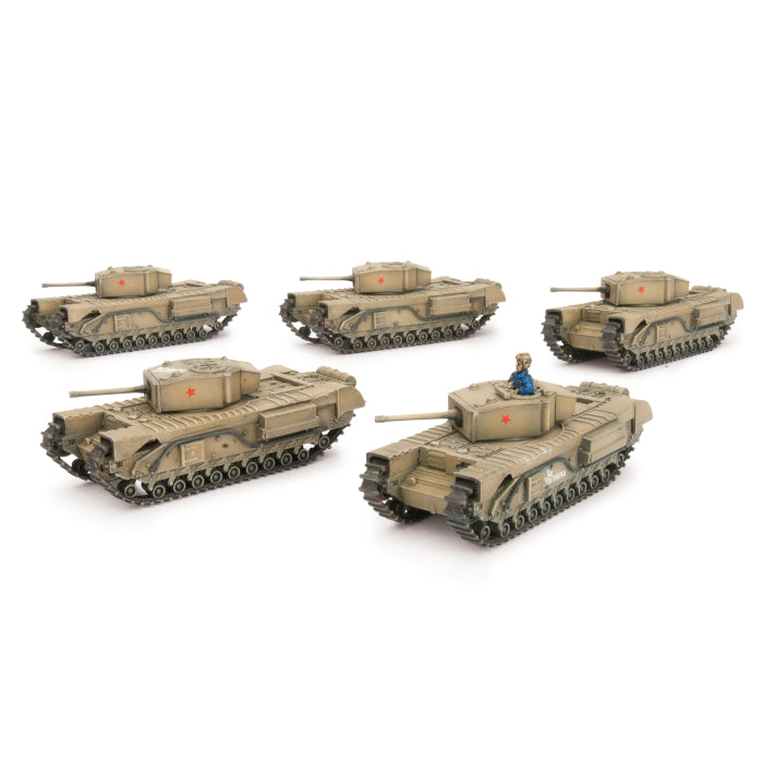 Churchill Guards Heavy Tank Company (Mid War x5 Tanks Plastic), x5 Churchill tanks,