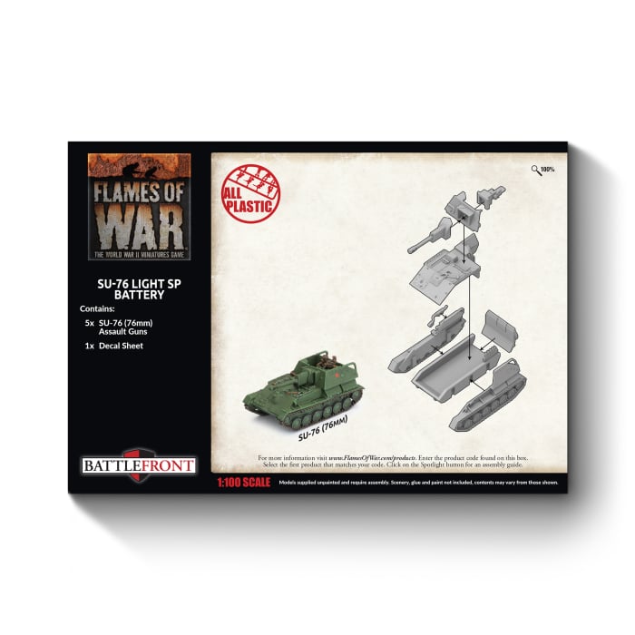 SU-76 Light SP Battery (Late War x5 Tanks Plastic)