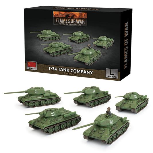 T-34 Tank Company (Late War x5 Tanks Plastic)