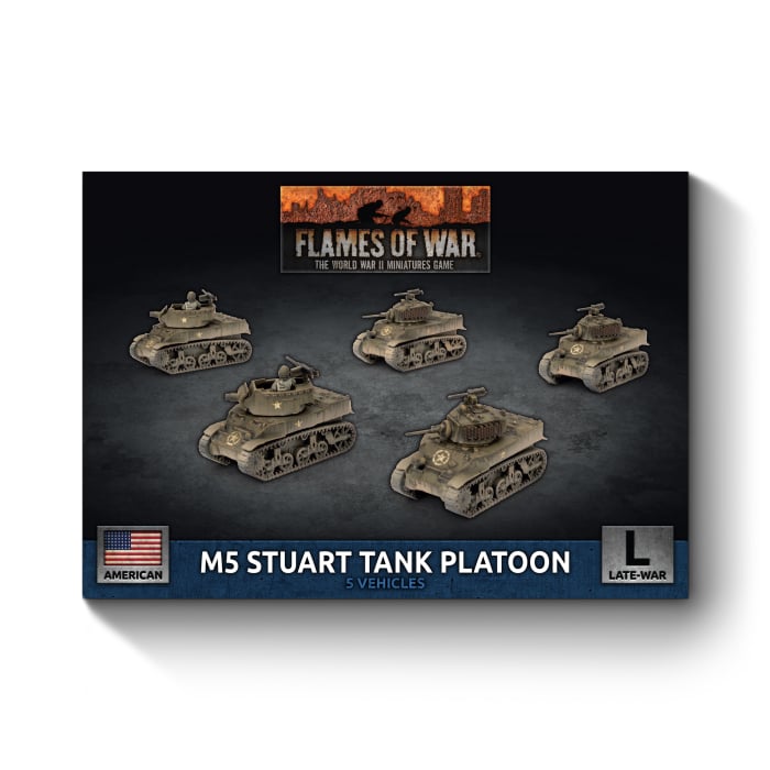M5 Stuart Light Tank Platoon (Late War x5 Tanks Plastic)Contains five M5 Stuart tanks