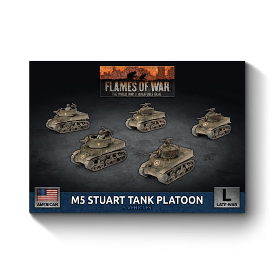 M5 Stuart Light Tank Platoon (Late War x5 Tanks Plastic)Contains five M5 Stuart tanks