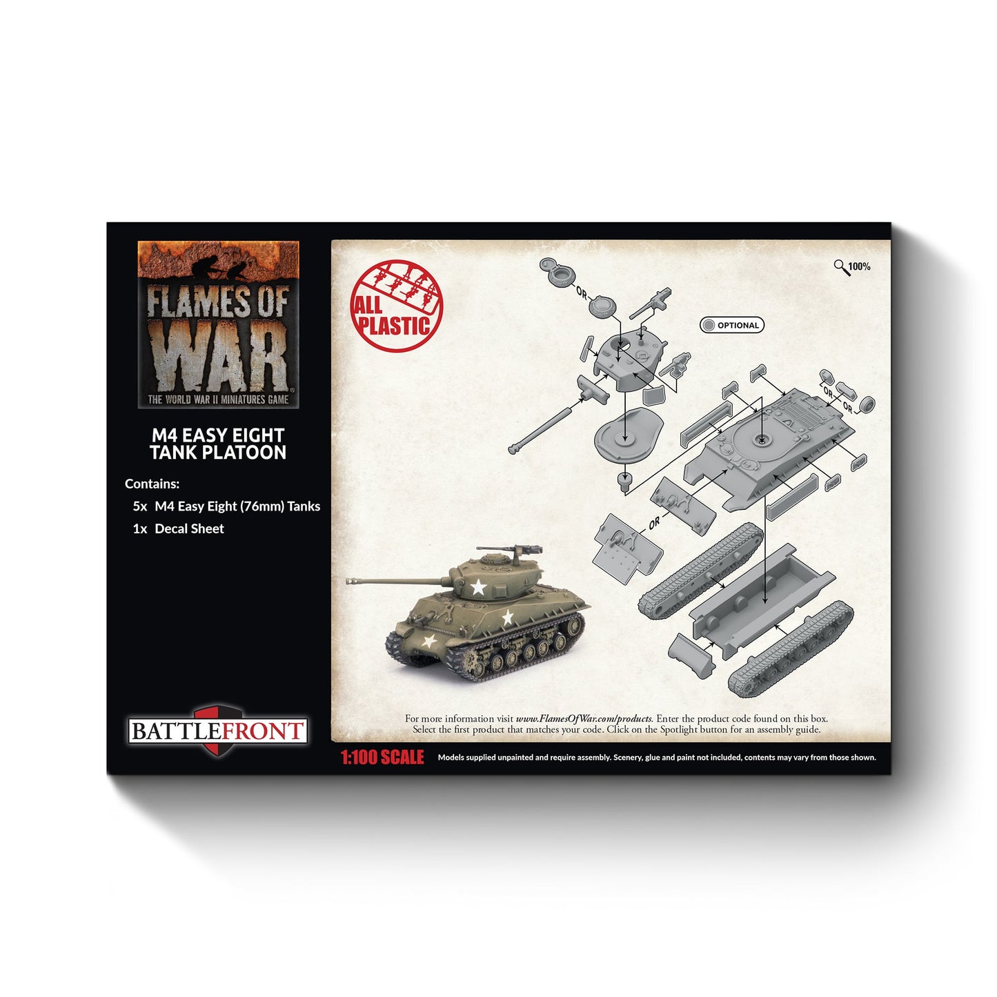 M4 Easy Eight (76mm) Platoon (x5 Plastic)